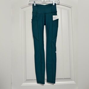 NWT Lululemon Fast and Free High-Rise Fleece Tight 28" in Green Jasper